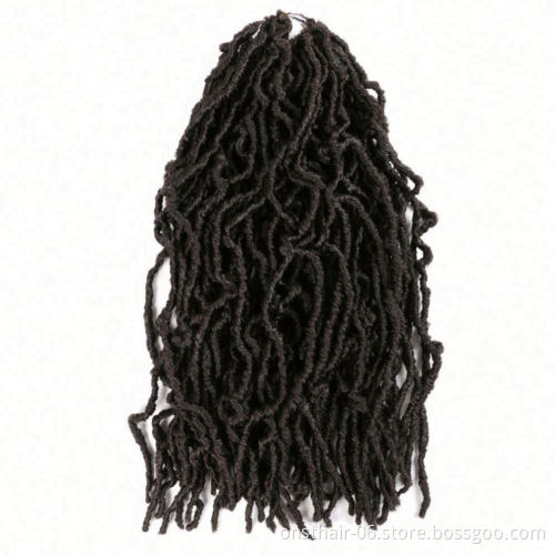 MYZYR 18inch Boho Messy Goddess Faux Locs Crochet Braids Hair Bohemian With Curls End Synthetic Ombre Braiding Hair Extension